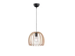 Reality Leuchten Hängeleuchte WOOD Mit Lampenschirm Aus Naturholz Lamellen, Ø30cm -Bestes Beleuchtungs Geschäft haengeleuchte wood mit lampenschirm aus naturholz 1 1