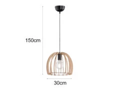 Reality Leuchten Hängeleuchte WOOD Mit Lampenschirm Aus Naturholz Lamellen, Ø30cm -Bestes Beleuchtungs Geschäft haengeleuchte wood mit lampenschirm aus naturholz 1 3