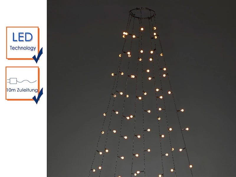 Konstsmide Hängende LED Christbaum Lichterkette 240 Bernsteinfarbene LED´s - "Baummantel" 5 Konstsmide Hängende LED Christbaum Lichterkette 240 Bernsteinfarbene LED´s - "Baummantel" – Bild 3