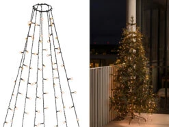 Konstsmide Hängende LED Christbaum Lichterkette 400 Bernsteinfarbene LED´s - "Baummantel"