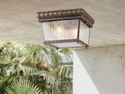 KICHLER Historische Außen Deckenleuchte VENETIAN RAIN, Bronze Ø23,5cm