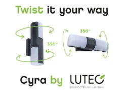 Lutec Hochwertige LED Außenwandlampe CYRA Aus ALU Mit 2 Lichtköpfen Dreh & Schwenkbar -Bestes Beleuchtungs Geschäft hochwertige led aussenwandlampe cyra aus alu mit 2 4