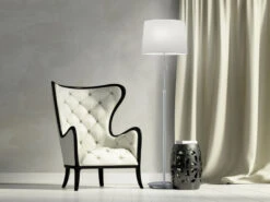 Trio Leuchten Höhenverstellbare LED Stehleuchte Mit Stylishem Stoffschirm, Weiß Silber -Bestes Beleuchtungs Geschäft hoehenverstellbare led stehleuchte mit stylishem s 5