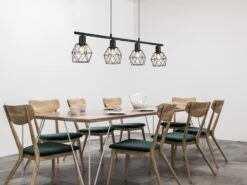 MeineWunschleuchte Industrial Balken Pendelleuchte NARDA Gitter Schwarz, 4 -flammig -Bestes Beleuchtungs Geschäft industrial balken pendelleuchte narda gitter schwa 6