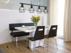 MeineWunschleuchte Industrial Balken Pendelleuchte NARDA Gitter Schwarz, 4 -flammig -Bestes Beleuchtungs Geschäft industrial balken pendelleuchte narda gitter schwa 8