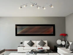 Globo Industrial Deckenstrahler XARA I Gitter Silber Chrom, 6-flammig -Bestes Beleuchtungs Geschäft industrial deckenstrahler xara i gitter silber chr 16