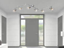 Globo Industrial Deckenstrahler XARA I Gitter Silber Chrom, 6-flammig -Bestes Beleuchtungs Geschäft industrial deckenstrahler xara i gitter silber chr 17