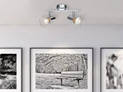 Globo Industrial Deckenstrahler XARA I Gitter Silber Chrom, 2-flammig -Bestes Beleuchtungs Geschäft industrial deckenstrahler xara i gitter silber chr 3