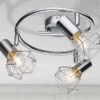 MeineWunschleuchte Industrial LED Deckenstrahler, Gitter Silber Chrom, 3-flammig -Bestes Beleuchtungs Geschäft industrial led deckenstrahler gitter silber chrom