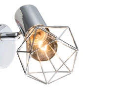 MeineWunschleuchte Industrial LED Wandstrahler Gitter Silber Chrom, 1-flammig -Bestes Beleuchtungs Geschäft industrial led wandstrahler gitter silber chrom 1 1 5