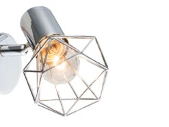 MeineWunschleuchte Industrial LED Wandstrahler Gitter Silber Chrom, 1-flammig -Bestes Beleuchtungs Geschäft industrial led wandstrahler gitter silber chrom 1 1 6