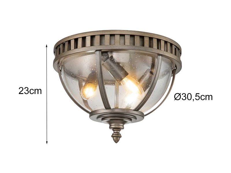 KICHLER Jugendstil Deckenleuchte HALLERON Für Innen & Außen, Bronze Ø30,5cm 6 KICHLER Jugendstil Deckenleuchte HALLERON Für Innen & Außen, Bronze Ø30,5cm – Bild 4