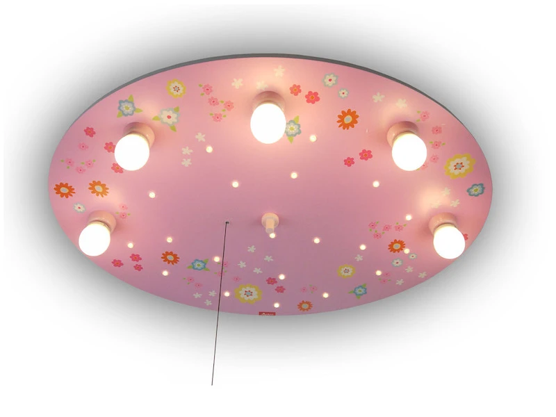Niermann Kinder Deckenleuchte Mit Vielen Bunten Blumen Zugschalter Für LED-Schlummerlicht 4 Niermann Kinder Deckenleuchte Mit Vielen Bunten Blumen Zugschalter Für LED-Schlummerlicht – Bild 2