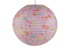Niermann Kinder Papierlampe BLÜMCHEN Lampenschirm Ø40cm Pendelleuchte Mit Aufhängung