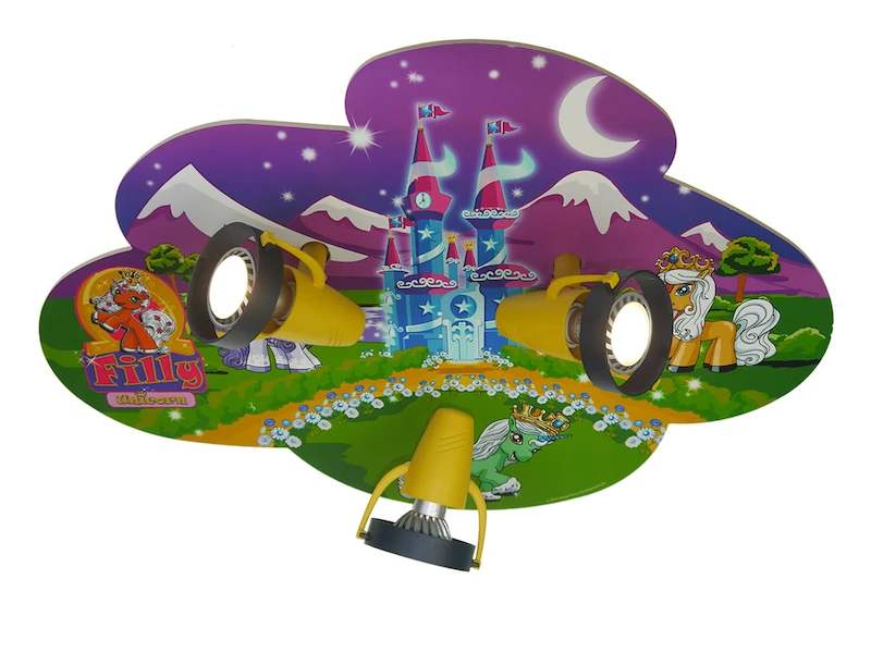 Niermann Kinderzimmer Deckenleuchte Einhorn Filly, 3-flammig, Schwenkbare Spots 3 Niermann Kinderzimmer Deckenleuchte Einhorn Filly, 3-flammig, Schwenkbare Spots