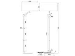 Trio Leuchten Klassische Stehleuchte CASSIO Schwarz Mit Stoffschirm In Weiß - Höhe 158cm -Bestes Beleuchtungs Geschäft klassische stehleuchte cassio schwarz mit stoffsch 5