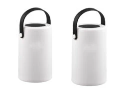 MeineWunschleuchte Kleine Akku Tischleuchte 2er SET RGB, Solar & USB Aufladbar,Höhe 20cm -Bestes Beleuchtungs Geschäft kleine akku tischleuchte 2er set rgb solar usb auf 1