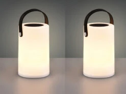 MeineWunschleuchte Kleine Akku Tischleuchte 2er SET RGB, Solar & USB Aufladbar,Höhe 20cm -Bestes Beleuchtungs Geschäft kleine akku tischleuchte 2er set rgb solar usb auf 2