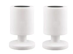 MeineWunschleuchte Kleine Akku Tischleuchte 2er SET Weiß, Solar & USB Aufladbar,Höhe 20cm -Bestes Beleuchtungs Geschäft kleine akku tischleuchte 2er set weiss solar usb a 1