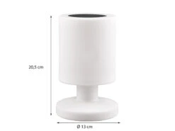 MeineWunschleuchte Kleine Akku Tischleuchte 2er SET Weiß, Solar & USB Aufladbar,Höhe 20cm -Bestes Beleuchtungs Geschäft kleine akku tischleuchte 2er set weiss solar usb a 3