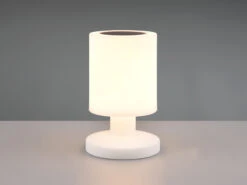 Reality Leuchten Kleine Akku Tischleuchte SILVA Weiß, Solar & USB Aufladbar,Höhe 20cm -Bestes Beleuchtungs Geschäft kleine akku tischleuchte silva weiss solar usb auf 2