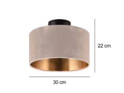 Trio Leuchten Kleine Deckenleuchte JULIETA Mit Samt Lampenschirm Beige Gold Ø 30cm -Bestes Beleuchtungs Geschäft kleine deckenleuchte julieta mit samt lampenschirm 2