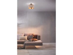 Trio Leuchten Kleine Deckenleuchte JULIETA Mit Samt Lampenschirm Beige Gold Ø 30cm -Bestes Beleuchtungs Geschäft kleine deckenleuchte julieta mit samt lampenschirm 3