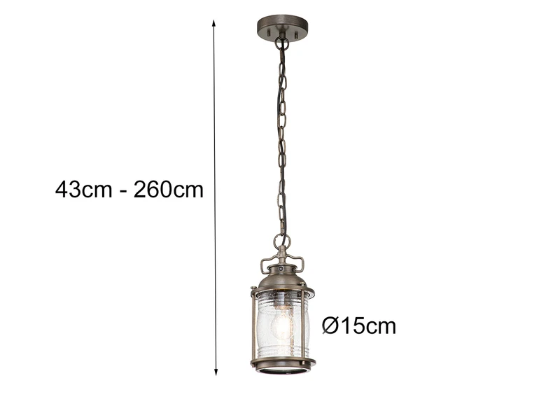 KICHLER Kleine Industrial Pendelleuchte ASHLAND BAY Für Innen & Außen, Bronze Ø15cm 14 KICHLER Kleine Industrial Pendelleuchte ASHLAND BAY Für Innen & Außen, Bronze Ø15cm – Bild 12