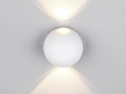 Trio Leuchten Kleine LED Außenwandleuchte AVISIO Up And Down, Kugel In Weiß Ø 10cm -Bestes Beleuchtungs Geschäft kleine led aussenwandleuchte avisio up and down ku 2