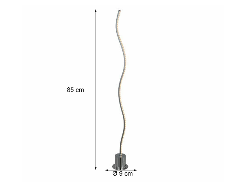 Wofi Kleine LED Stehleuchte BENETT Silber Chrom, Höhe 85cm 5 Wofi Kleine LED Stehleuchte BENETT Silber Chrom, Höhe 85cm – Bild 3
