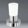 Trio Leuchten Kleine LED Tischleuchte Dimmbar, Silber Matt Mit Opalglas Weiß, Höhe 15cm