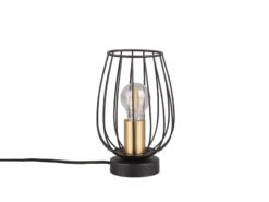 MeineWunschleuchte Kleine LED Tischleuchte Mit Gitter Lampenschirm In Schwarz, Höhe 24,5cm -Bestes Beleuchtungs Geschäft kleine led tischleuchte mit gitter lampenschirm in 5