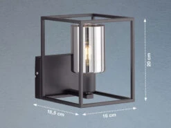 MeineWunschleuchte Kleine LED Wandleuchte 16x20cm Schwarz Mit Rauchglas 7 MeineWunschleuchte Kleine LED Wandleuchte 16x20cm Schwarz Mit Rauchglas -Bestes Beleuchtungs Geschäft kleine led wandleuchte 16x20cm schwarz mit rauchgl 2