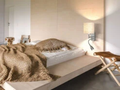 MeineWunschleuchte Kleine LED Wandleuchte Silber Mit Stoffschirm Beige Rund & Leselampe -Bestes Beleuchtungs Geschäft kleine led wandleuchte silber mit stoffschirm beig 4