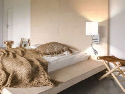 MeineWunschleuchte Kleine LED Wandleuchte Silber Mit Stoffschirm Weiß Rund & Leselampe -Bestes Beleuchtungs Geschäft kleine led wandleuchte silber mit stoffschirm weis 4