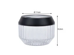 Lutec Kleine Solar Tischleuchte DIVA 2er SET Geriffeltes Glas, Ø11cm Höhe 8cm -Bestes Beleuchtungs Geschäft kleine solar tischleuchte diva 2er set geriffeltes 3