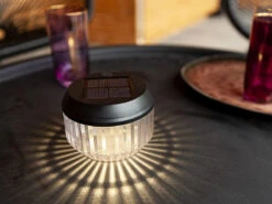 Lutec Kleine Solar Tischleuchte DIVA 2er SET Geriffeltes Glas, Ø11cm Höhe 8cm -Bestes Beleuchtungs Geschäft kleine solar tischleuchte diva 2er set geriffeltes 4