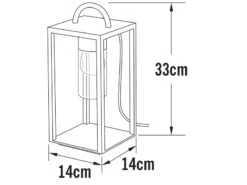 Konstsmide Kleine Tischleuchte BOLOGNA Schwarz Aus Stahl Mit Klarglas, Höhe 33cm -Bestes Beleuchtungs Geschäft kleine tischleuchte bologna schwarz aus stahl mit 1 3