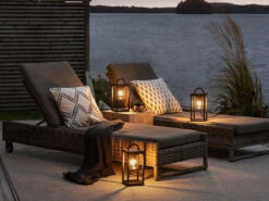 Konstsmide Kleine Tischleuchte BOLOGNA Schwarz Aus Stahl Mit Klarglas, Höhe 33cm -Bestes Beleuchtungs Geschäft kleine tischleuchte bologna schwarz aus stahl mit 1 4