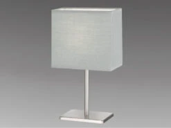 FHL Easy Kleine Tischleuchte KATE Eckig Mit Stoffschirm Chintz Grau