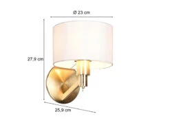 Trio Leuchten Kleine Wandleuchte CASSIO Messing Matt Mit Schalter & Stoffschirm Weiß 14 Trio Leuchten Kleine Wandleuchte CASSIO Messing Matt Mit Schalter & Stoffschirm Weiß -Bestes Beleuchtungs Geschäft kleine wandleuchte cassio messing matt mit schalte 3