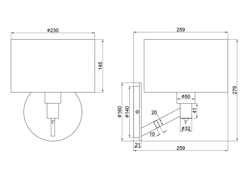 Trio Leuchten Kleine Wandleuchte CASSIO Messing Matt Mit Schalter & Stoffschirm Weiß 9 Trio Leuchten Kleine Wandleuchte CASSIO Messing Matt Mit Schalter & Stoffschirm Weiß – Bild 7