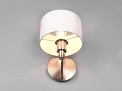 Trio Leuchten Kleine Wandleuchte CASSIO Silber Matt Mit Schalter & Stoffschirm Weiß -Bestes Beleuchtungs Geschäft kleine wandleuchte cassio silber matt mit schalter 4