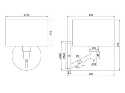 Trio Leuchten Kleine Wandleuchte CASSIO Silber Matt Mit Schalter & Stoffschirm Weiß -Bestes Beleuchtungs Geschäft kleine wandleuchte cassio silber matt mit schalter 7