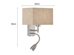 Fischer & Honsel Kleine Wandleuchte DREAM Mit Stoffschirm Beige Eckig & LED Leselampe -Bestes Beleuchtungs Geschäft kleine wandleuchte dream mit stoffschirm beige eck 3