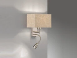 Fischer & Honsel Kleine Wandleuchte DREAM Mit Stoffschirm Beige Eckig & LED Leselampe -Bestes Beleuchtungs Geschäft kleine wandleuchte dream mit stoffschirm beige eck 4