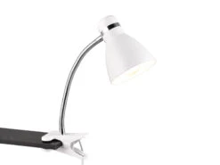 Reality Leuchten Klemmleuchte HARVEY Flexibel, Chrom & Metallschirm Weiß, 36cm -Bestes Beleuchtungs Geschäft klemmleuchte harvey flexibel chrom metallschirm we 1