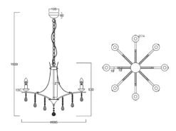 Trio Leuchten Kronleuchter Lüster LUCERNA Silber Mit Kristallbehang, 8-flammig Ø 68cm -Bestes Beleuchtungs Geschäft kronleuchter luester lucerna silber mit kristallbe 5