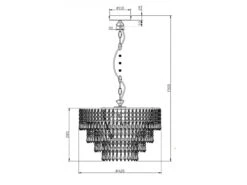 Reality Leuchten Kronleuchter ORIENT Chrom Mit Kristall Behang Aus Acryl, Ø42cm -Bestes Beleuchtungs Geschäft kronleuchter orient chrom mit kristall behang aus 1 4