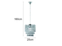 Reality Leuchten Kronleuchter ORIENT Chrom Mit Kristall Behang Aus Acryl, Ø25cm -Bestes Beleuchtungs Geschäft kronleuchter orient chrom mit kristall behang aus 1 9